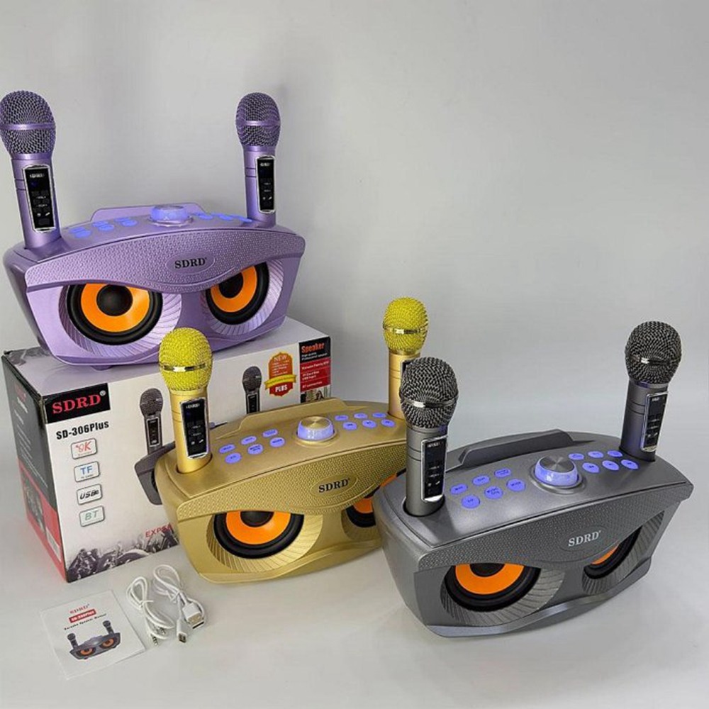 SD306plus 貓頭鷹藍牙音箱 無線麥克風 K歌一體機 音響 家庭KTV機-細節圖5