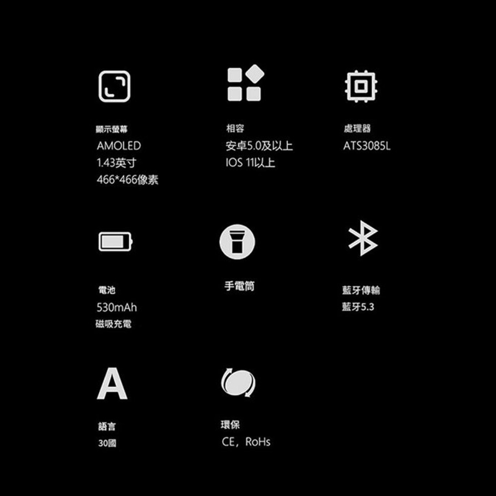 【MIVSEN】K67智慧藍牙手錶 AMOLED 常亮屏幕 LED手電筒 GPS 戶外運動手錶-細節圖10