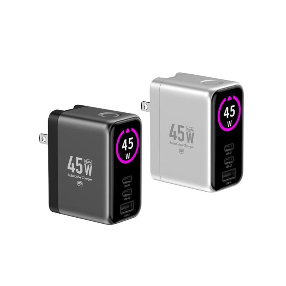 POLYWELL 45W多模數顯電源供應器 雙USB-C孔+1A孔 GaN 型號S014P06 寶利威爾 台灣現貨-細節圖2