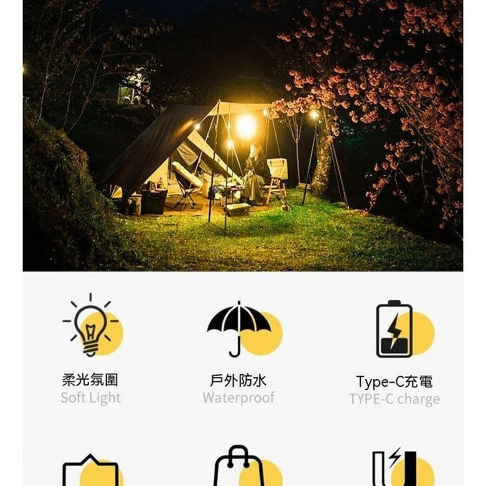【現貨】長續航迷你露營燈 露營燈帶 戶外燈條 氛圍燈 帳篷燈 營地掛燈 氣氛燈 便攜伸縮手搖燈帶 居家裝飾 防水照明 應-細節圖5