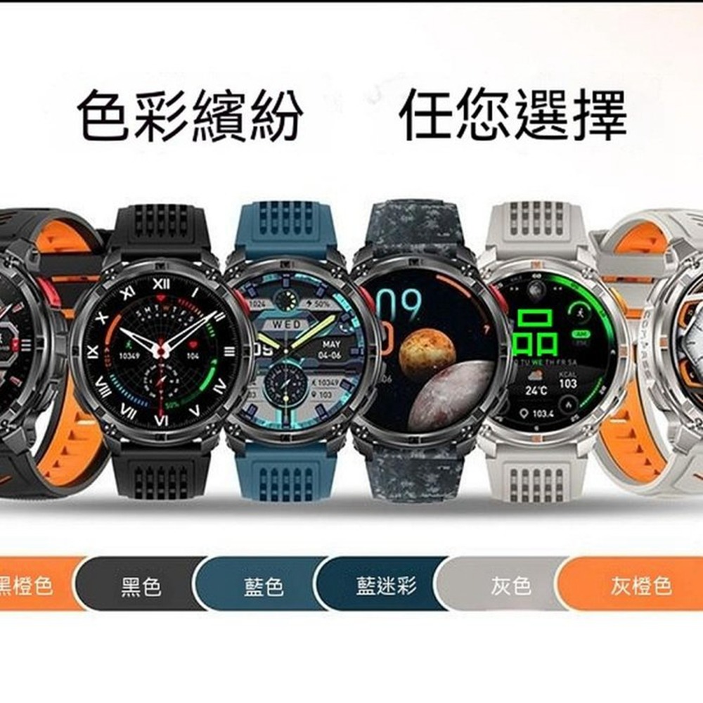【MIVSEN】H33 戶外軍規智能手錶 LED手電筒 藍牙通話 指南針 心率血氧監測 運動手錶 智慧手錶 登山 跑步-細節圖7