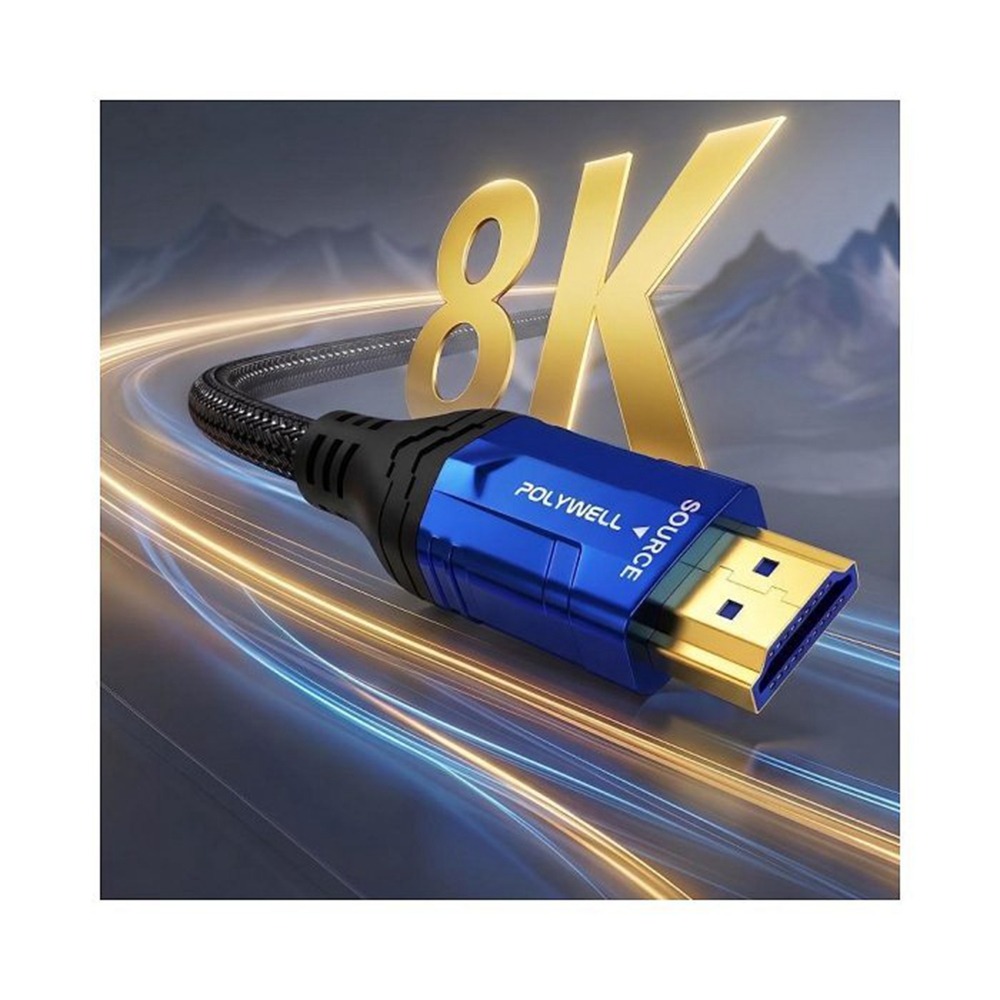 POLYWELL HDMI線 2.1 8K AOC 光纖影音傳輸線 48Gbps頂寬 電競款1～3米 寶利威爾 台灣現貨-細節圖2