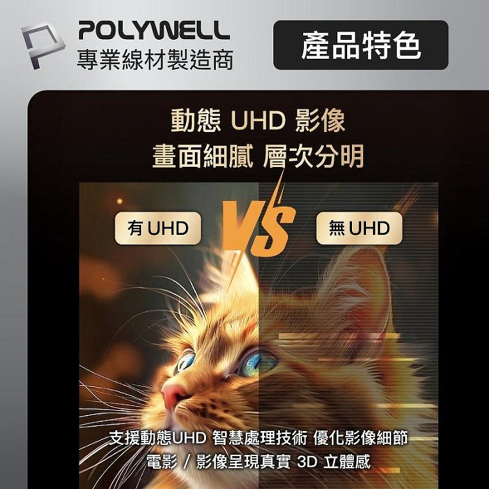 POLYWELL HDMI線 2.1 8K AOC 光纖影音傳輸線 48Gbps頂寬 電競款1～3米 寶利威爾 台灣現貨-細節圖7
