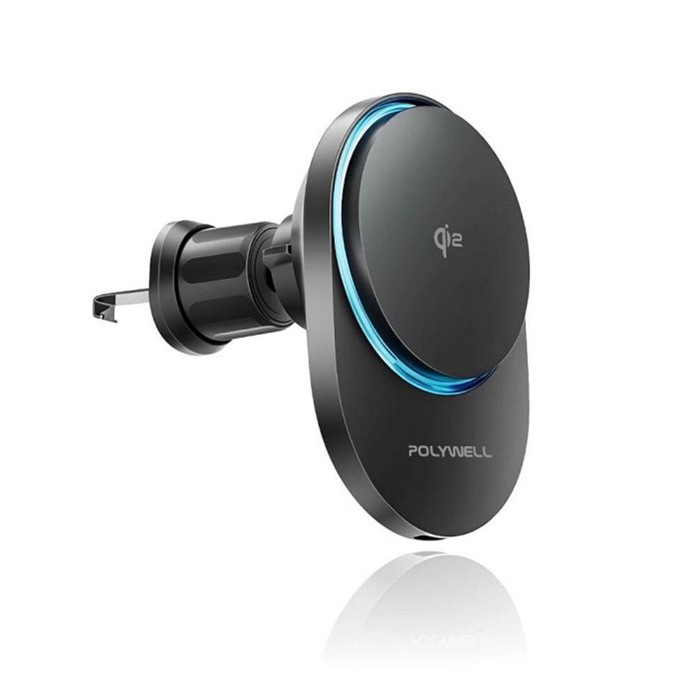 POLYWELL Qi2車用磁吸無線充電器 15W MagSafe 智慧散熱風扇 台灣雙認證 寶利威爾 台灣現貨-細節圖2