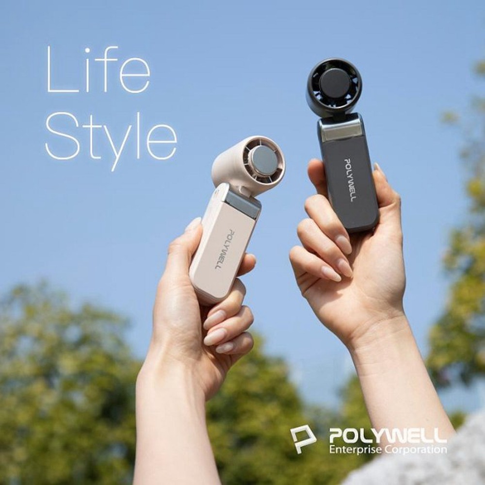 POLYWELL 折疊式數顯冰敷風扇 超迷你 100段風速 半導體致冷 Type-C充電 附掛繩 寶利威爾 台灣現貨-細節圖11