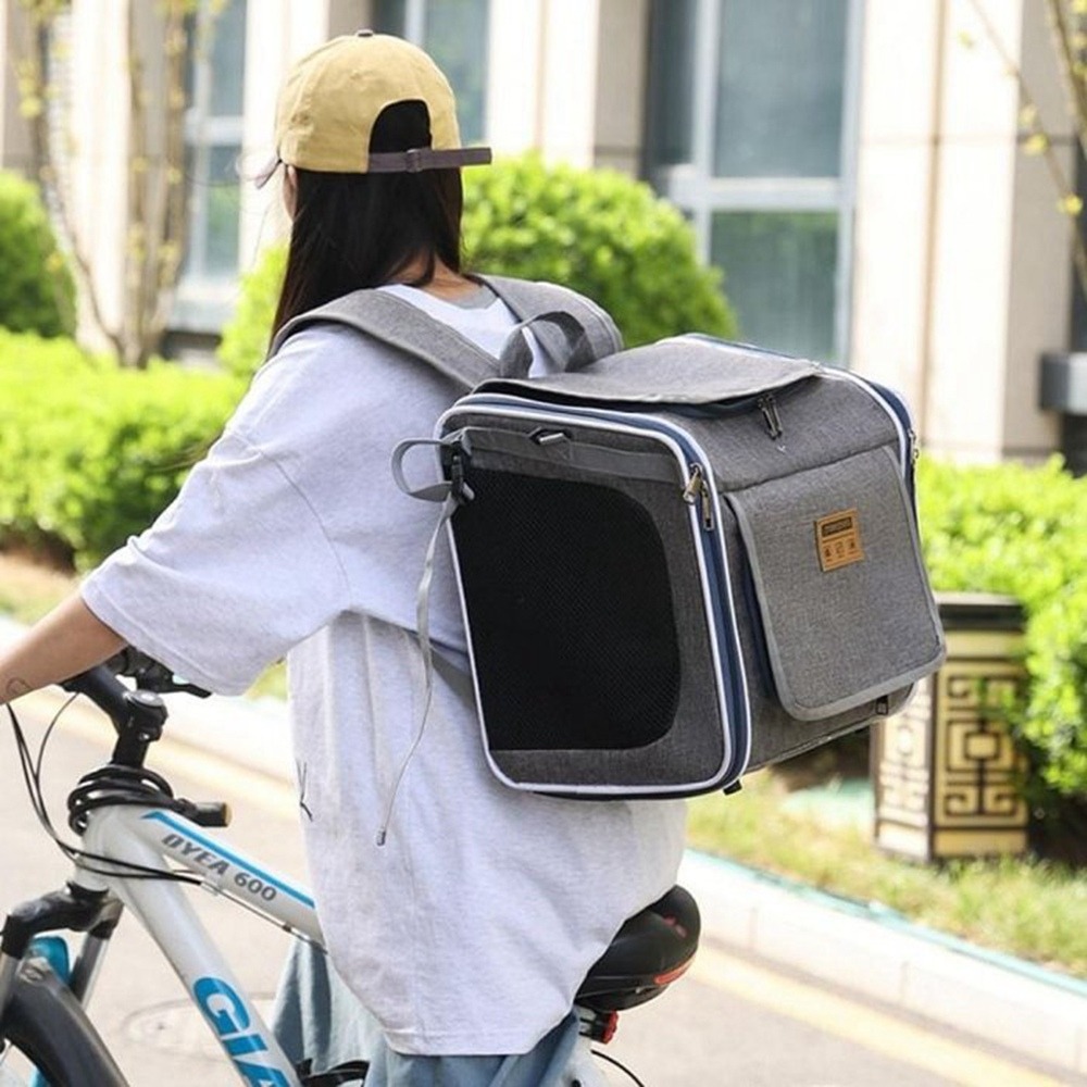 寵物機車包 寵物後背包 寵物背包雙肩 寵物包 貓咪外出包 提雙肩包 北歐風自行車-細節圖9