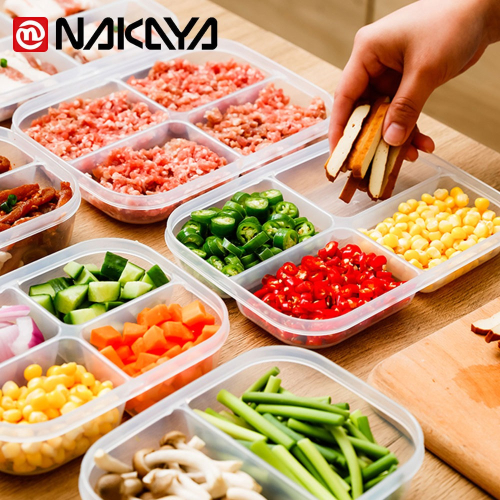 【日本NAKAYA】日本製四格分隔保鮮盒/食物保存盒/飲控盒/便當盒