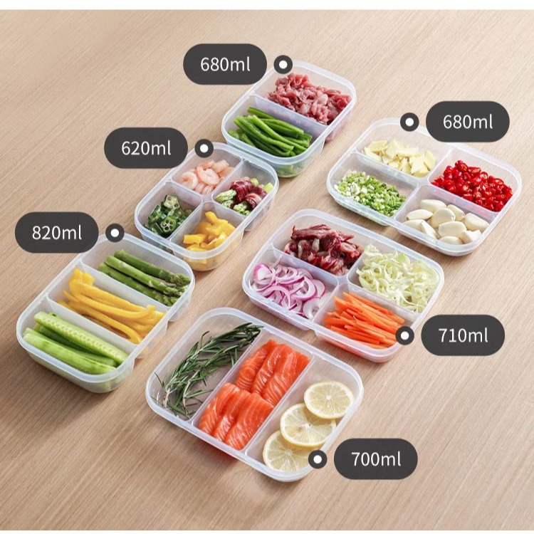 【日本NAKAYA】日本製四格分隔保鮮盒/食物保存盒/飲控盒/便當盒-細節圖3