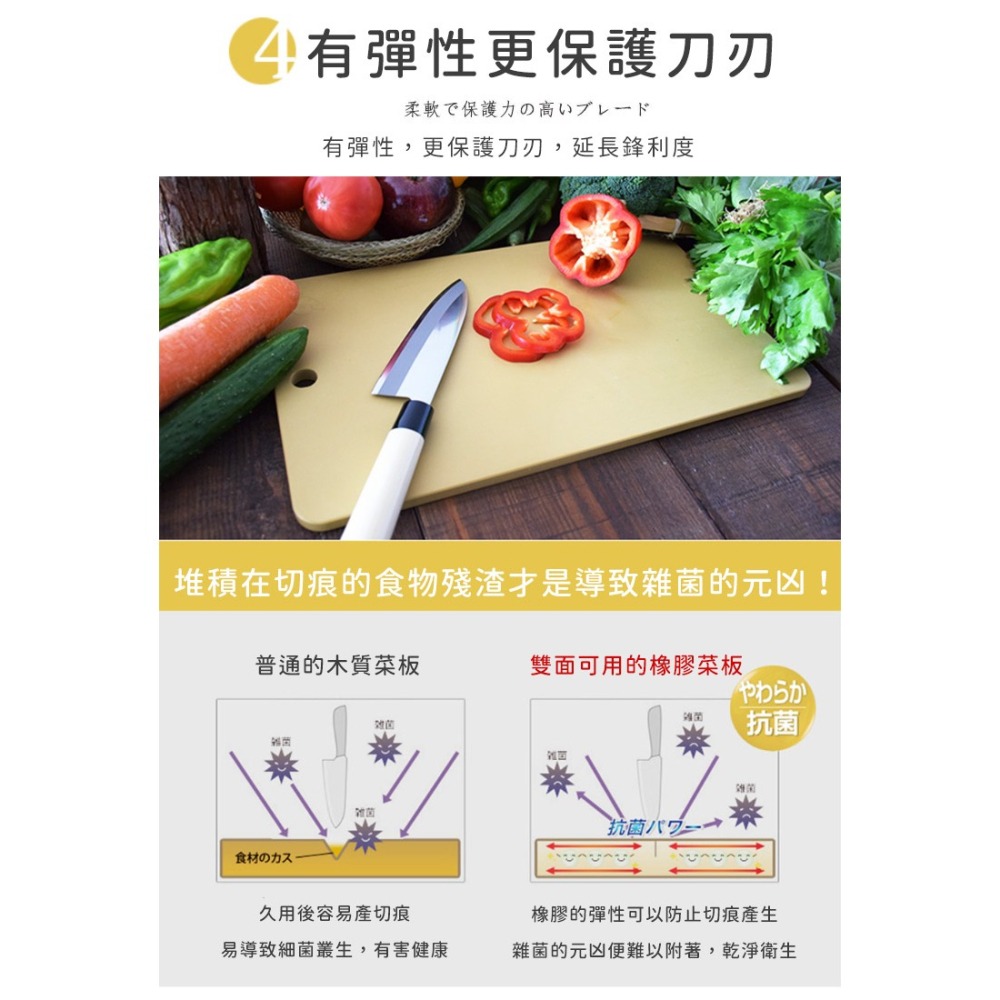 43x26cm/33x26cm鋒愛華日本製月星 速乾抗菌橡膠砧板 菜板 切菜板 CSK-L/M-細節圖10