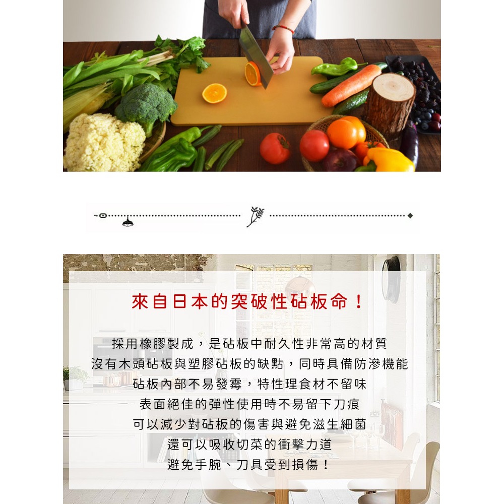 43x26cm/33x26cm鋒愛華日本製月星 速乾抗菌橡膠砧板 菜板 切菜板 CSK-L/M -細節圖3