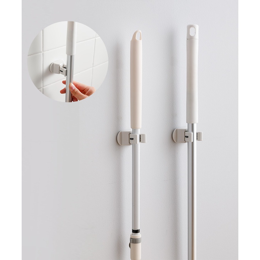 日本製造🇯🇵 拖把收納夾【PONYKASEI】免打孔 無痕收納掛架 拖把架 掃把夾 傘夾 浴室收納架-細節圖6