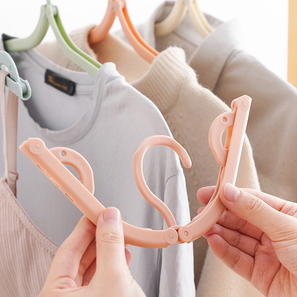 【好拾選物】旅行魔術摺疊衣架5入組(隨機顏色)  晾衣架 掛衣架 便攜式衣架 收納衣架 便攜折疊衣架-細節圖5