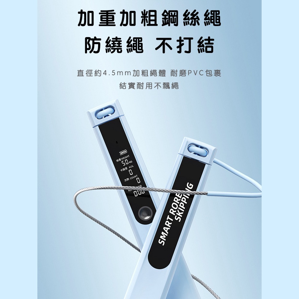 TYPEC充電 運動健身智能計數跳繩 卡路里計算及語音播報功能-細節圖6