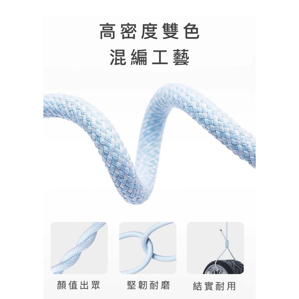 【好拾選物】絢彩編織TYPEC雙頭60W 充電線 蘋果充電線 快充線 傳輸線 磁吸收納充電線交換禮物 聖誕禮物-細節圖3
