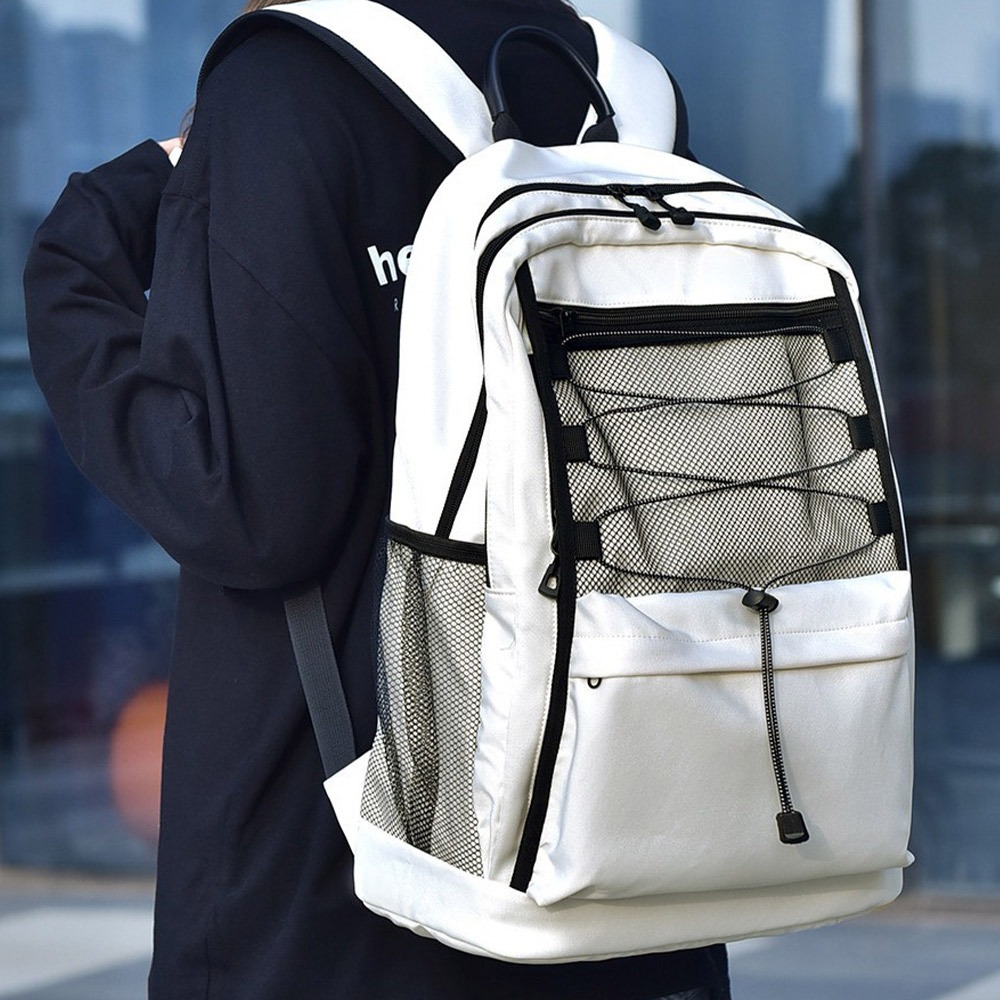 【好背客howback】韓國百搭休閒後背包 大容量雙肩包 情侶包 新款書包 抽繩後背包 戶外包 旅行包-細節圖2