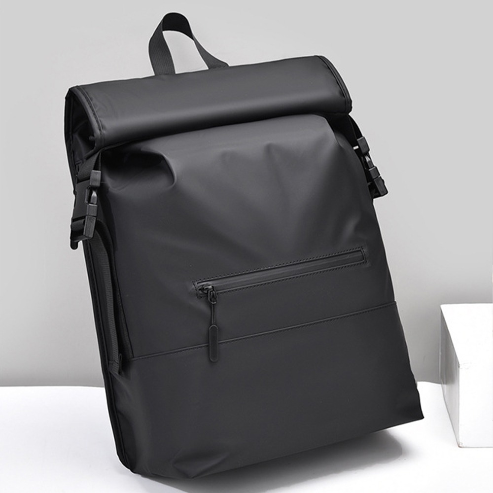 【好背客howback】輕量級高質感防潑水上班通勤旅行雙肩包/捲口後背包-細節圖3