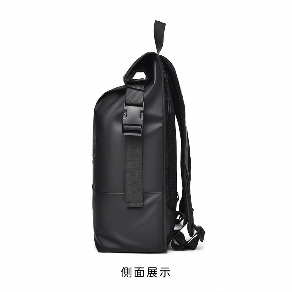 【好背客howback】輕量級高質感防潑水上班通勤旅行雙肩包/捲口後背包-細節圖5