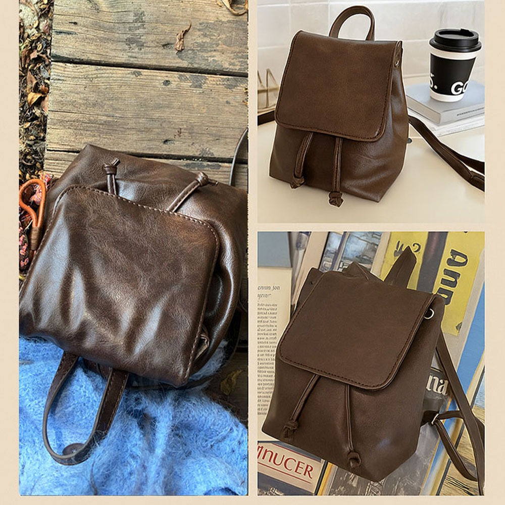 【MISUE】美式復古雙肩包｜小後背包 通勤休閒百搭款-細節圖4