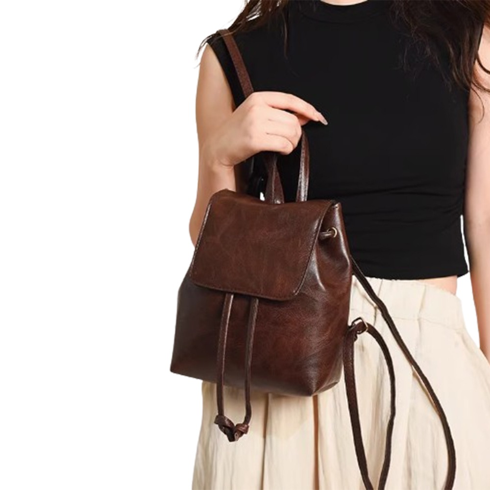 【MISUE】美式復古雙肩包｜小後背包 通勤休閒百搭款-細節圖6