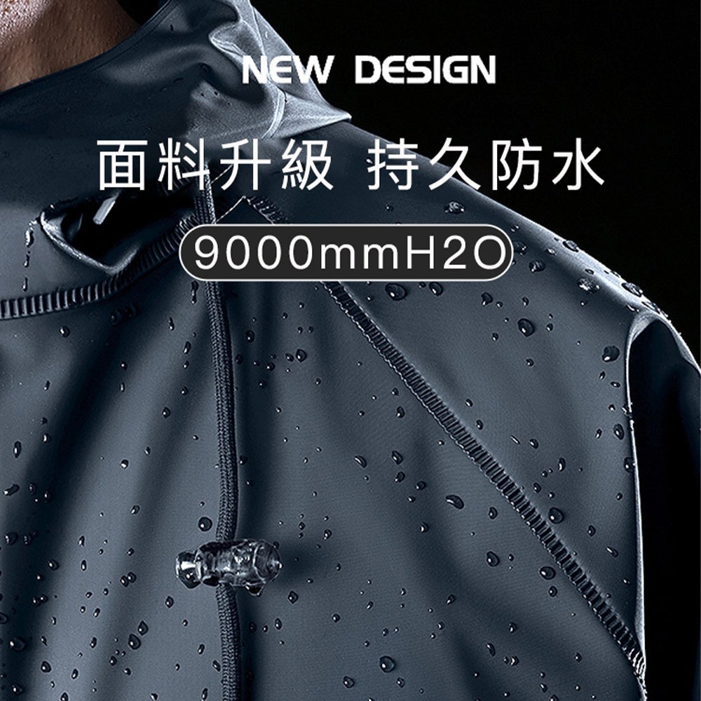 【好拾選物】兩件式雨衣｜靜謐黑｜加大帽簷｜附口袋款-細節圖2