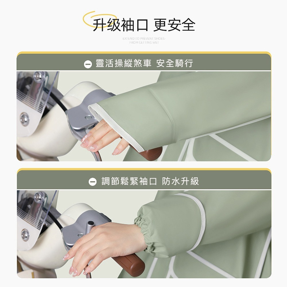 【好拾選物】莫蘭迪撞色款一件式雨衣｜時尚文青款-細節圖2