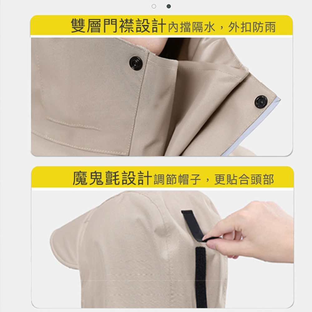 【好拾選物】一件式加寬版雨衣｜速乾機車雨衣｜拉鍊式設計-細節圖3