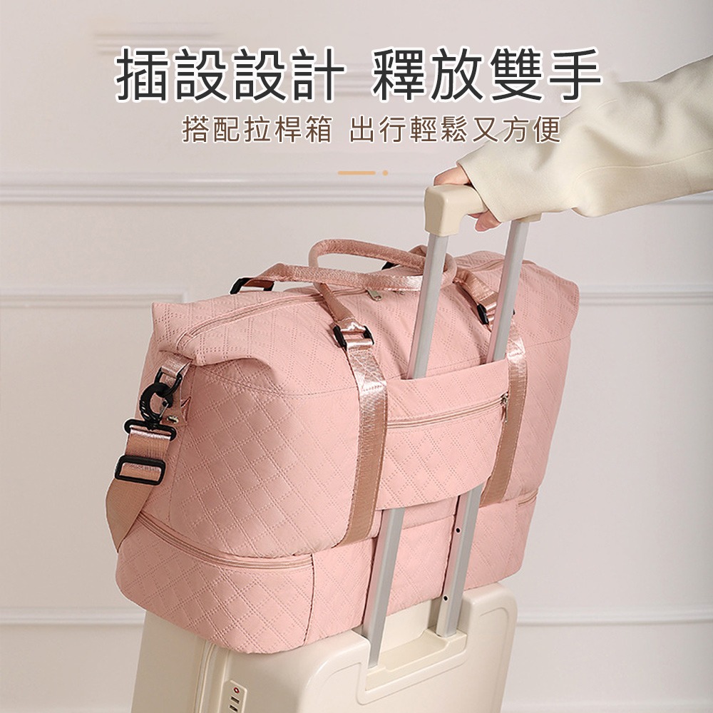 【好拾選物】大容量旅行收納包｜分層旅行包｜拉桿行李袋-細節圖4