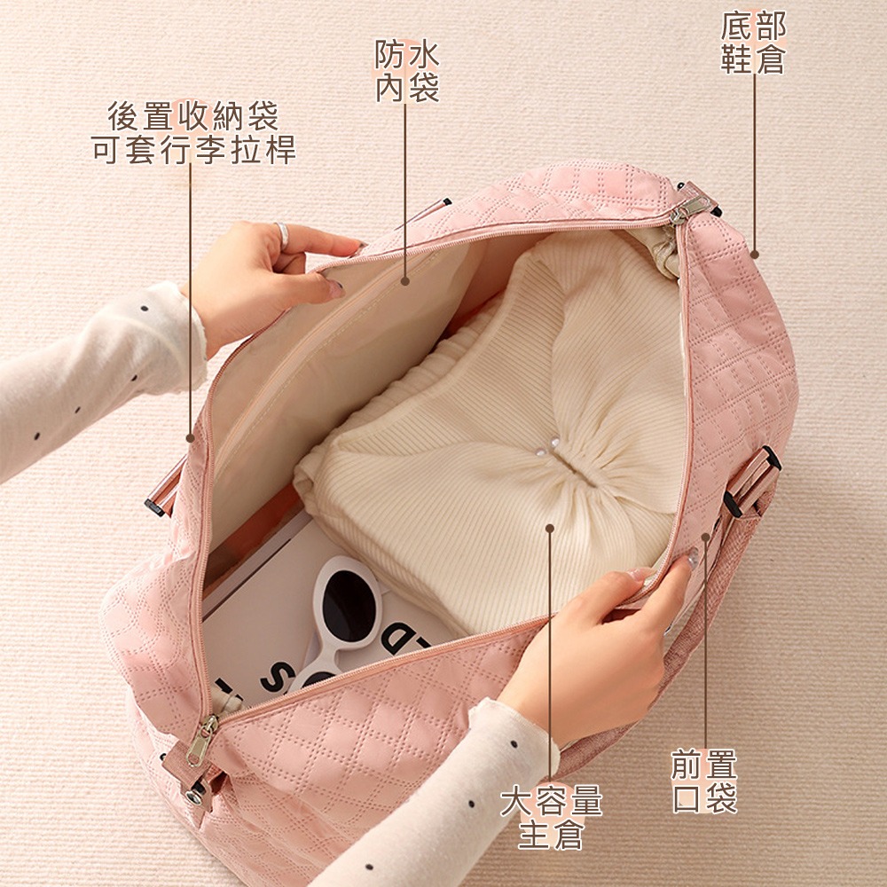 【好拾選物】大容量旅行收納包｜分層旅行包｜拉桿行李袋-細節圖5