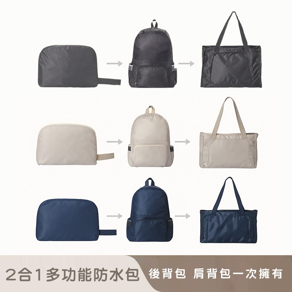【好拾選物】戶外2合1多功能防水包｜可手提｜折疊後背包｜兩用背包-細節圖3