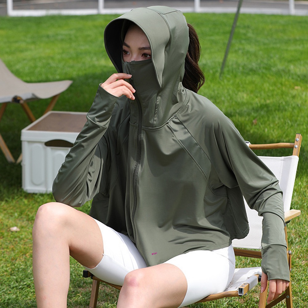 【悠行嚴選 YUGO】短版修身冰絲涼感防曬外套｜加大帽簷｜UPF50+抗UV｜速乾運動外套-細節圖6