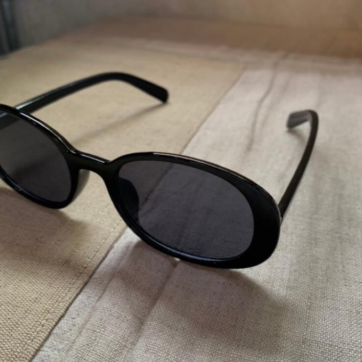 現貨 自留款 復古橢圓墨鏡-細節圖3