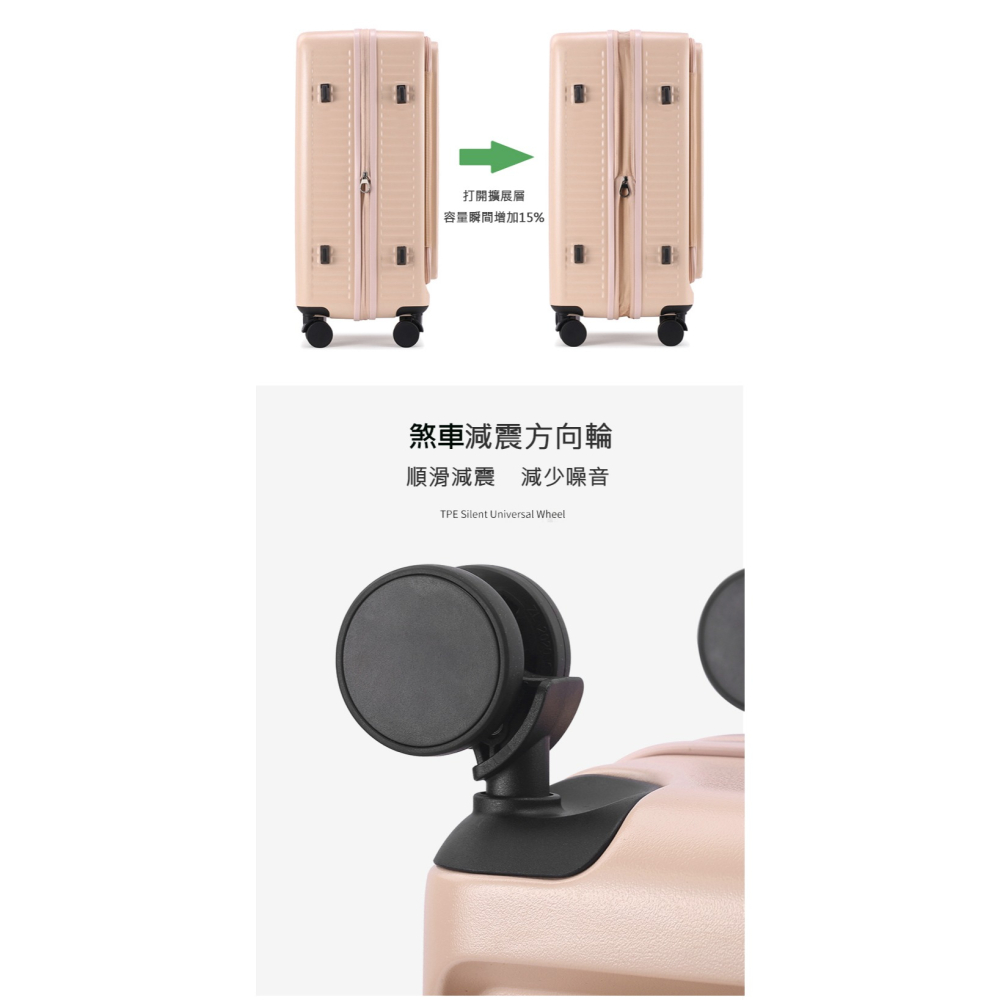 MyTravel 邁美嘉 前行者前開式行李箱  靜音雙排輪 商務出差登機箱 頂級防盜旅行箱-細節圖3
