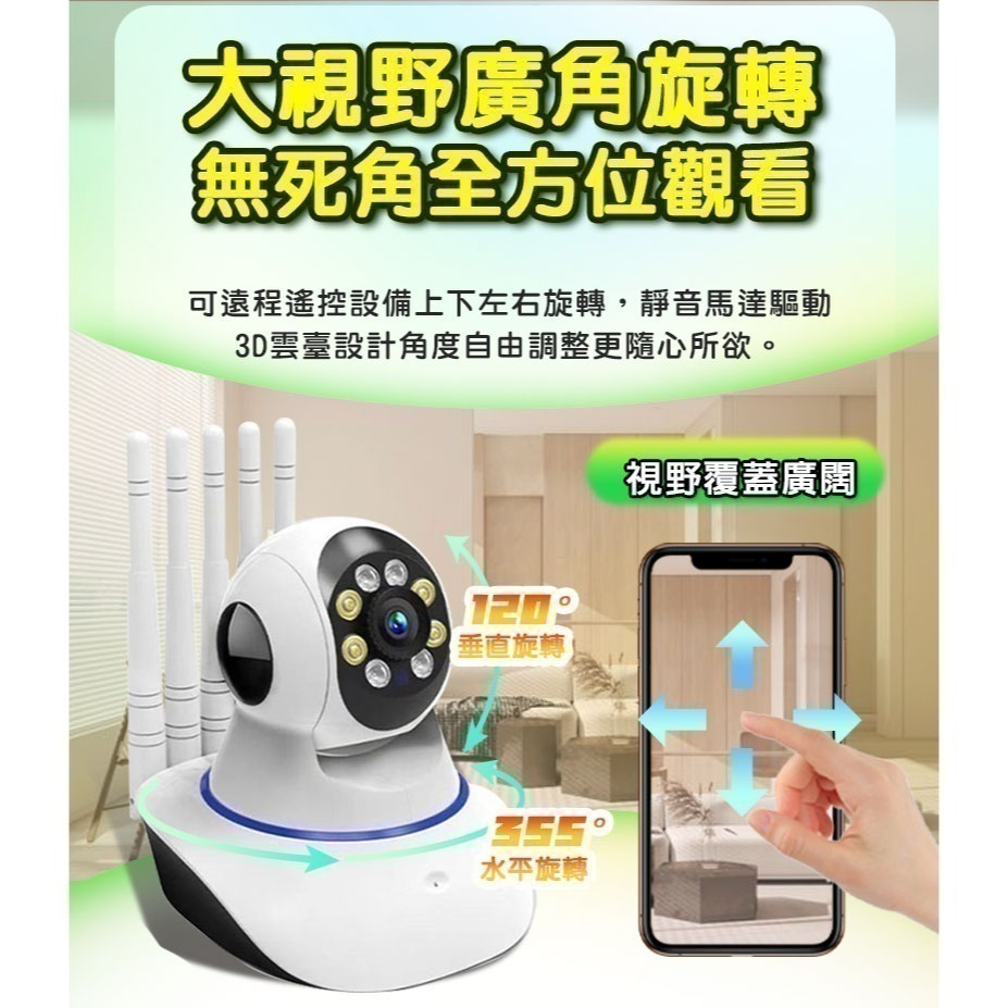 送五米線 有看頭300W無線雙頻攝影機【1296P超廣角 360度旋轉追蹤】Yoosee有看頭WIFI6雙頻監視器-細節圖3