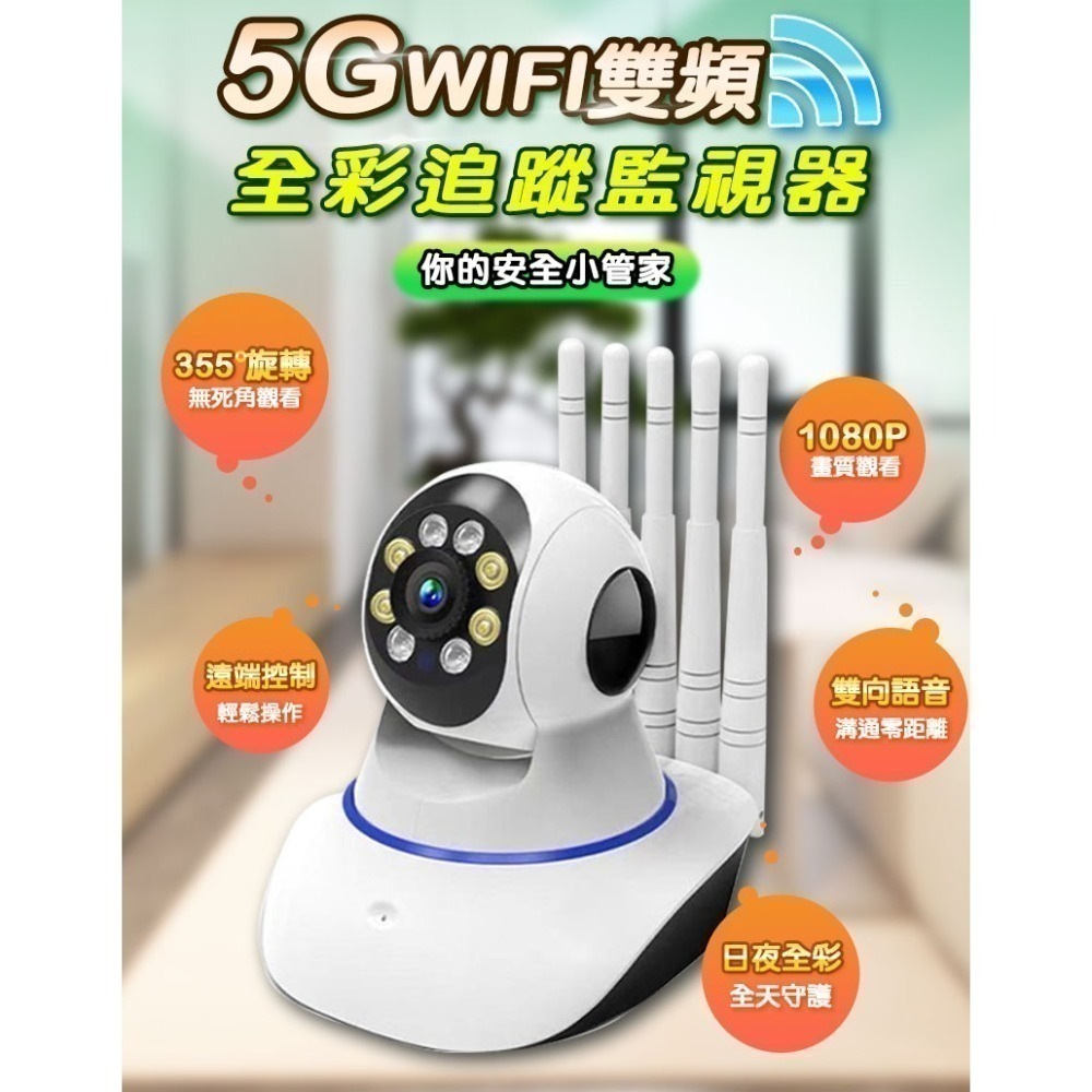 有看頭1080P廣角攝影機【360度追蹤 5G雙頻 四分割 白光全彩 支援1TB】APP遠端WIFI監視器-細節圖2