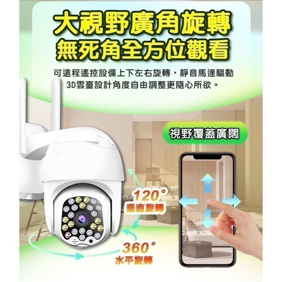 有看頭360度無線防水攝影機【2K大廣角 追蹤旋轉 WIFI雙頻 日夜全彩】yoosee監視器YP08S-細節圖3