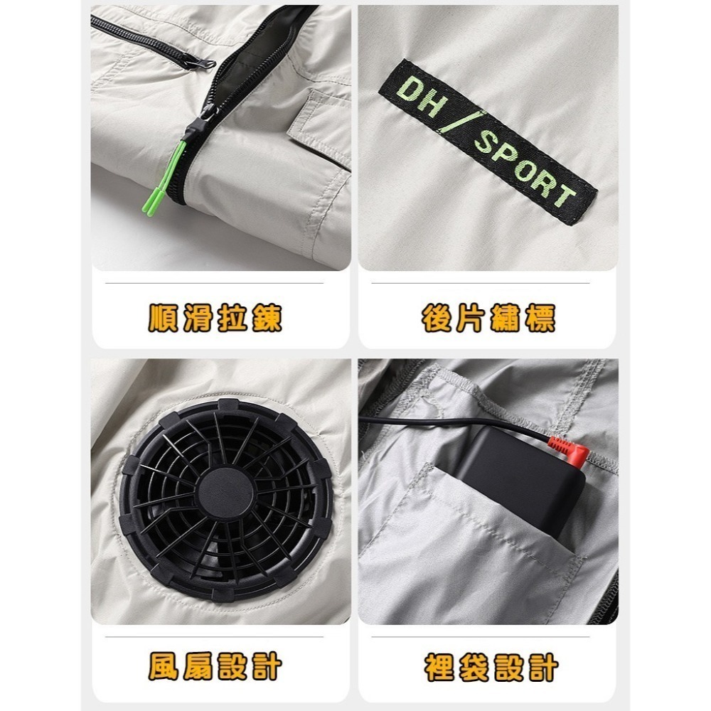 拒絕夏天濕汗 主動式空冷衣 冷風工作服 USB供電空調衣 風扇冷卻衣 移動風扇 工地施工 物流外送 吊車司機-細節圖11