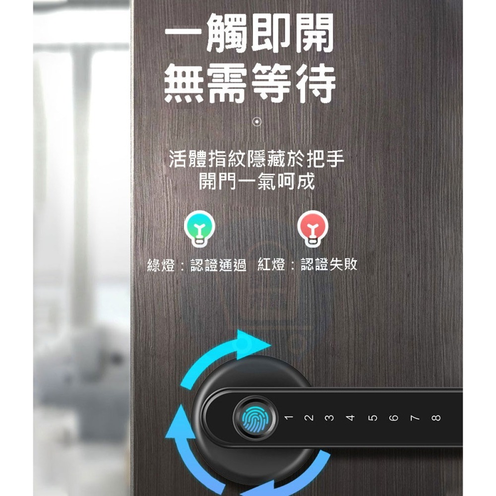 10碼四合一木門喇叭鎖【鑰匙+密碼+指紋+T196磁卡】電子鎖 指紋開門 密碼磁卡 水平鎖 智能鎖 指紋鎖-細節圖9