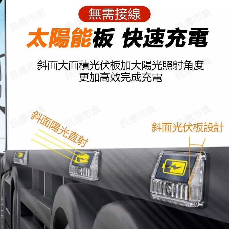 台灣出貨 【太陽能強磁爆閃燈（1顆）】 警示燈 爆閃警示燈 太陽能爆閃燈 貨車警示燈 防撞燈 防追尾 側燈 車燈-細節圖3