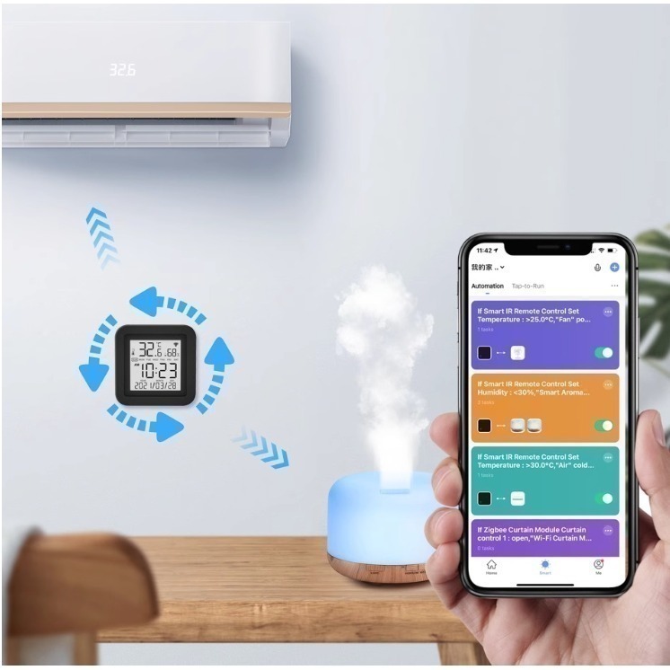 AI冷氣控制 TUYA智能生活(黑豆) IOT溫度濕度紅外線遙控器 APP學萬用習型遙控器 手機家電冷氣電視學習遙控器-細節圖8