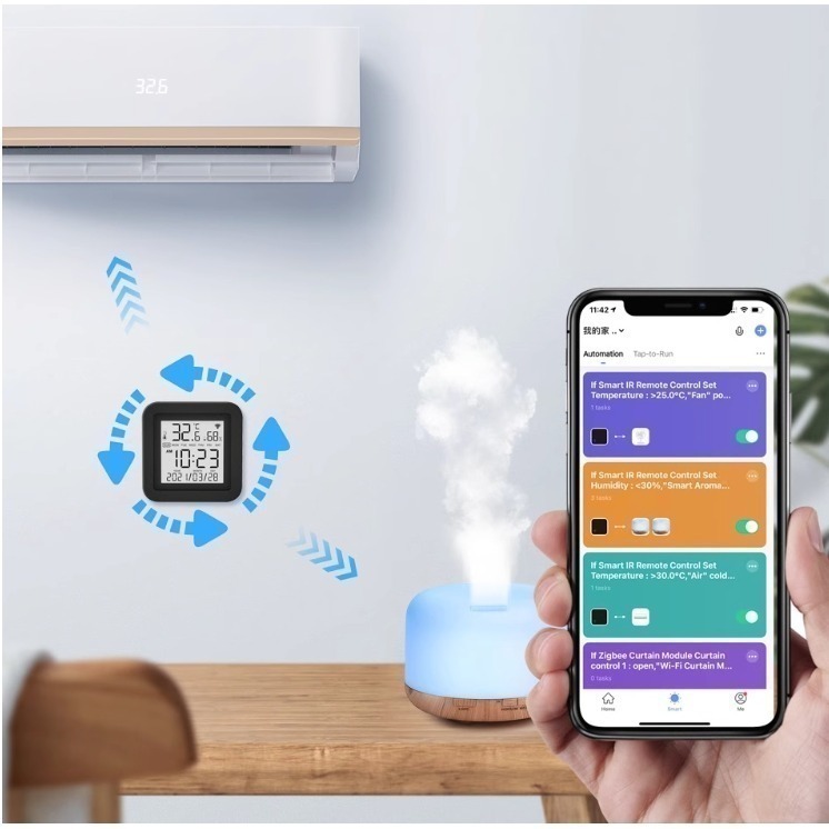 AI冷氣控置 TUYA智能生活(魔盒黑豆) 溫度濕度紅外線遙控器 APP學萬用習型遙控器 手機家電冷氣電視學習遙控器-細節圖8