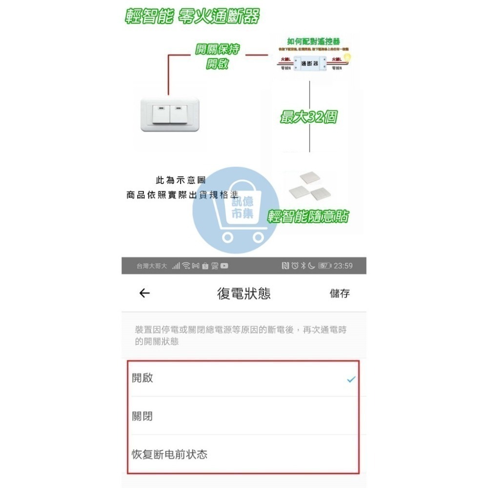 台灣保固 TUYA  RFR2 APP&遙控兩用通斷器 手機APP雙控RF433開關-細節圖3