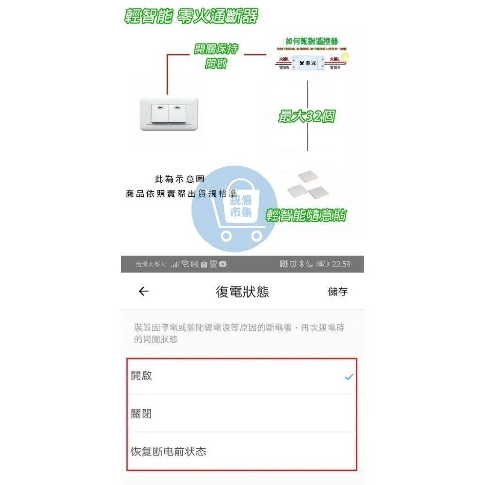 台灣保固 TUYA  RFR2 APP&遙控兩用通斷器 IOT 手機APP雙控RF433開關-細節圖3