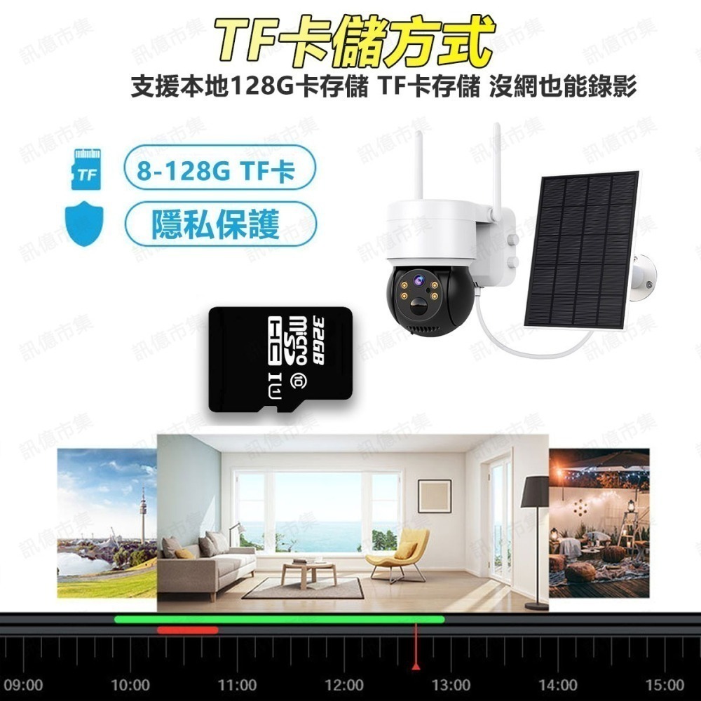 iscee太陽能攝影機Q6-400W 太陽能監視器 手機遠程攝像頭 家用wifi監控攝像頭 戶外防水監控-細節圖9