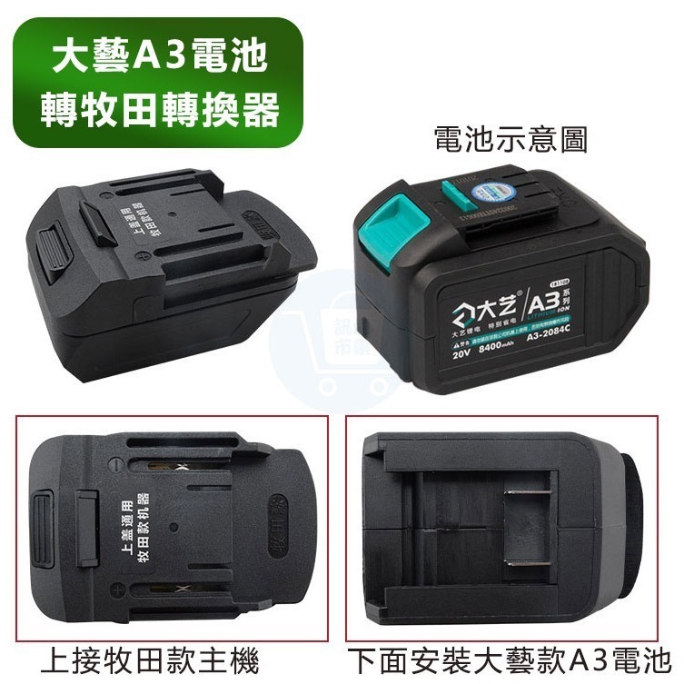 牧田工具機鋰電池轉接架 電池轉接座 轉接座 轉換槽 大藝 德偉 博世 史丹利 米沃奇 電池機身轉換座 電池轉換器-細節圖8