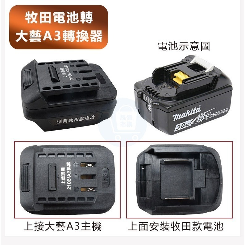 牧田工具機鋰電池轉接架 電池轉接座 轉接座 轉換槽 大藝 德偉 博世 史丹利 米沃奇 電池機身轉換座 電池轉換器-細節圖10