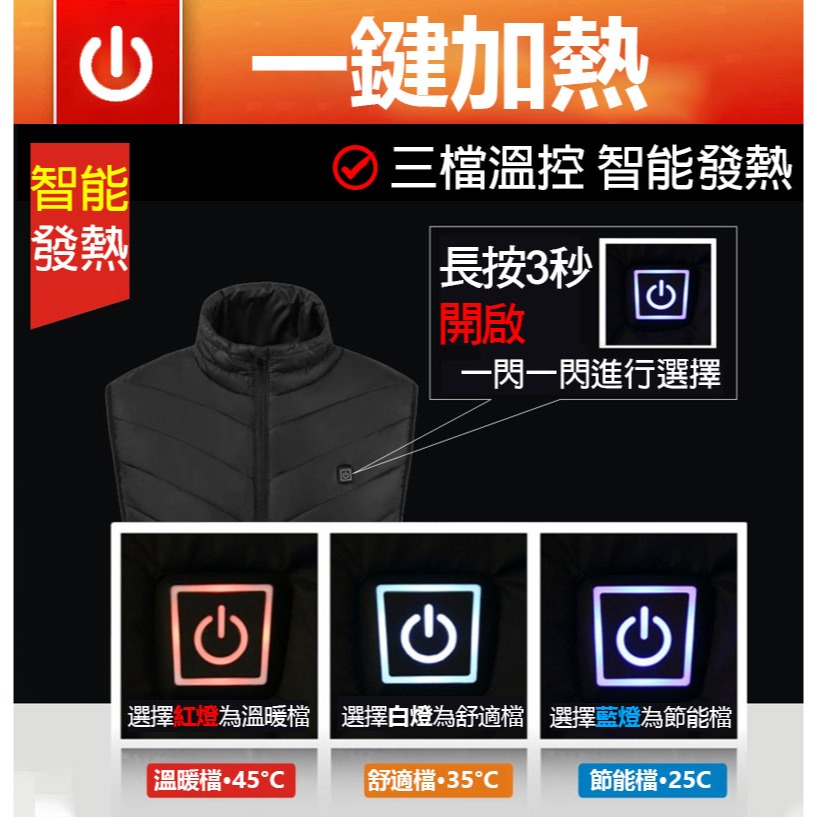 輕鬆抵抗寒流🔥電熱背心 🔥【三檔溫控 USB電熱保溫】智能電熱衣 電熱保暖衣 電發熱衣服 三檔調節 控溫男女同款-細節圖6