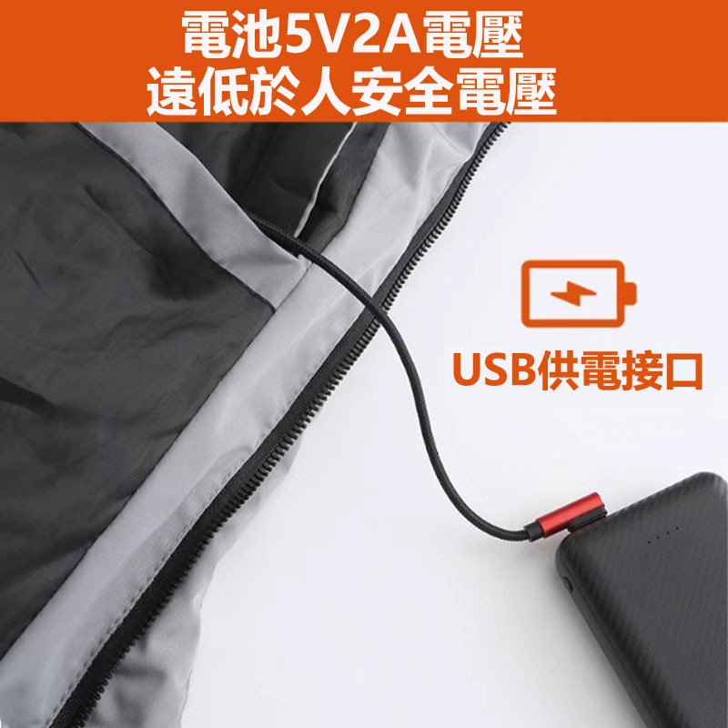 出國賞雪 超厚電熱大衣 🔥3區3檔🔥 USB智慧調節 發熱衣電熱衣 控溫男女同款 加熱連帽外套 智慧溫控 可水洗-細節圖5