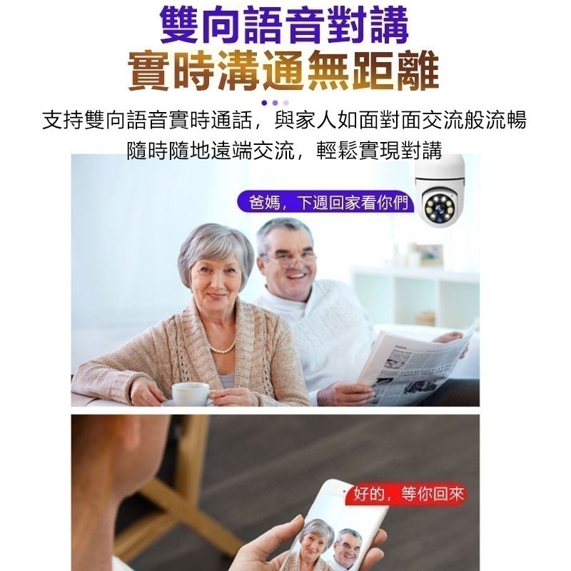 訊億👍上帝視角 360度燈泡監視器E27座即可安裝 1080P白光全彩 智能追蹤】APP無線攝影機-細節圖9