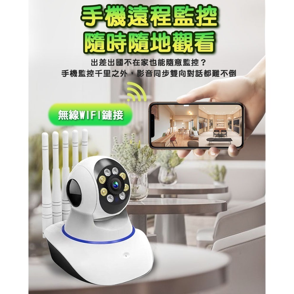 1296P 有看頭360度超廣角廣角攝影機【300萬WIFI6 日夜全彩 旋轉追蹤】Yoosee 無線5G雙頻監視器-細節圖3
