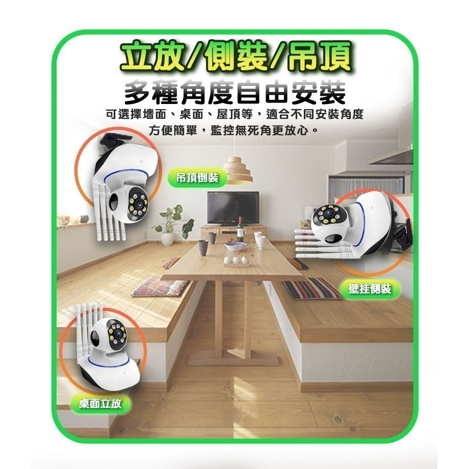 1296P 有看頭360度超廣角廣角攝影機【300萬WIFI6 日夜全彩 旋轉追蹤】Yoosee 無線5G雙頻監視器-細節圖6